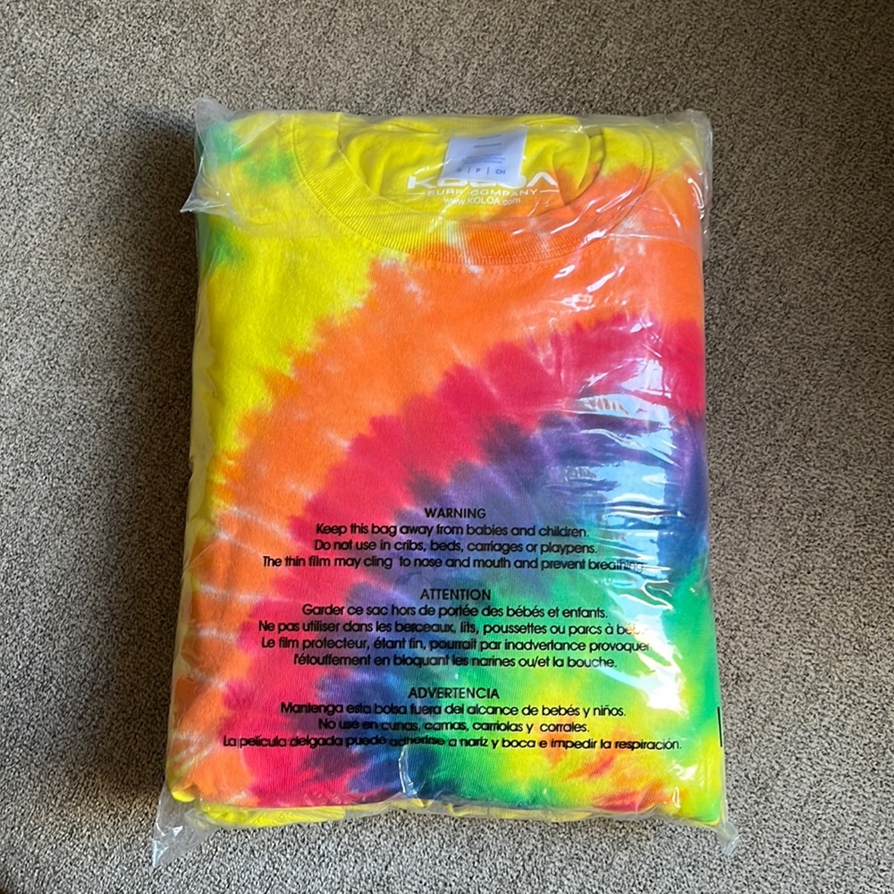 Six small tie dye t shirts